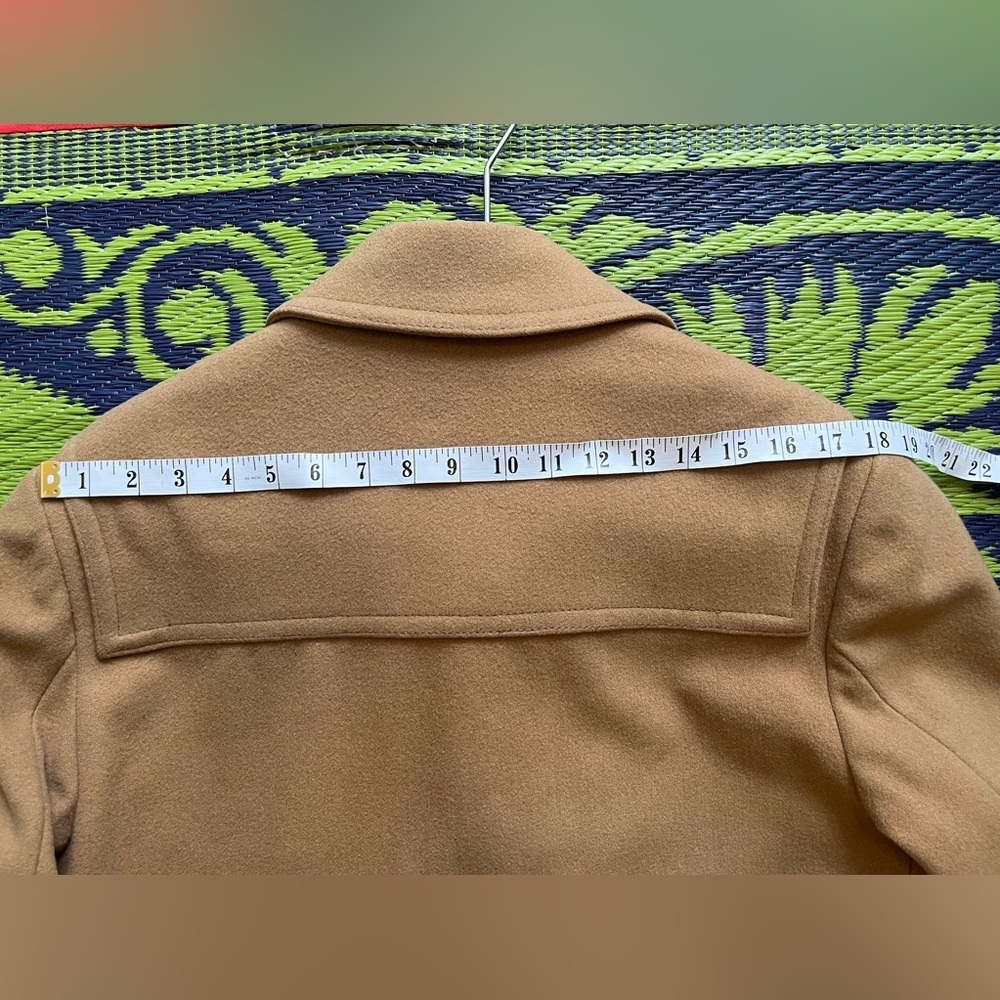 Vintage Utex Mens Camel Toggle Coat Size 40 Plaid Lining Virgin Wool Winter Coat - Picture 15 of 16